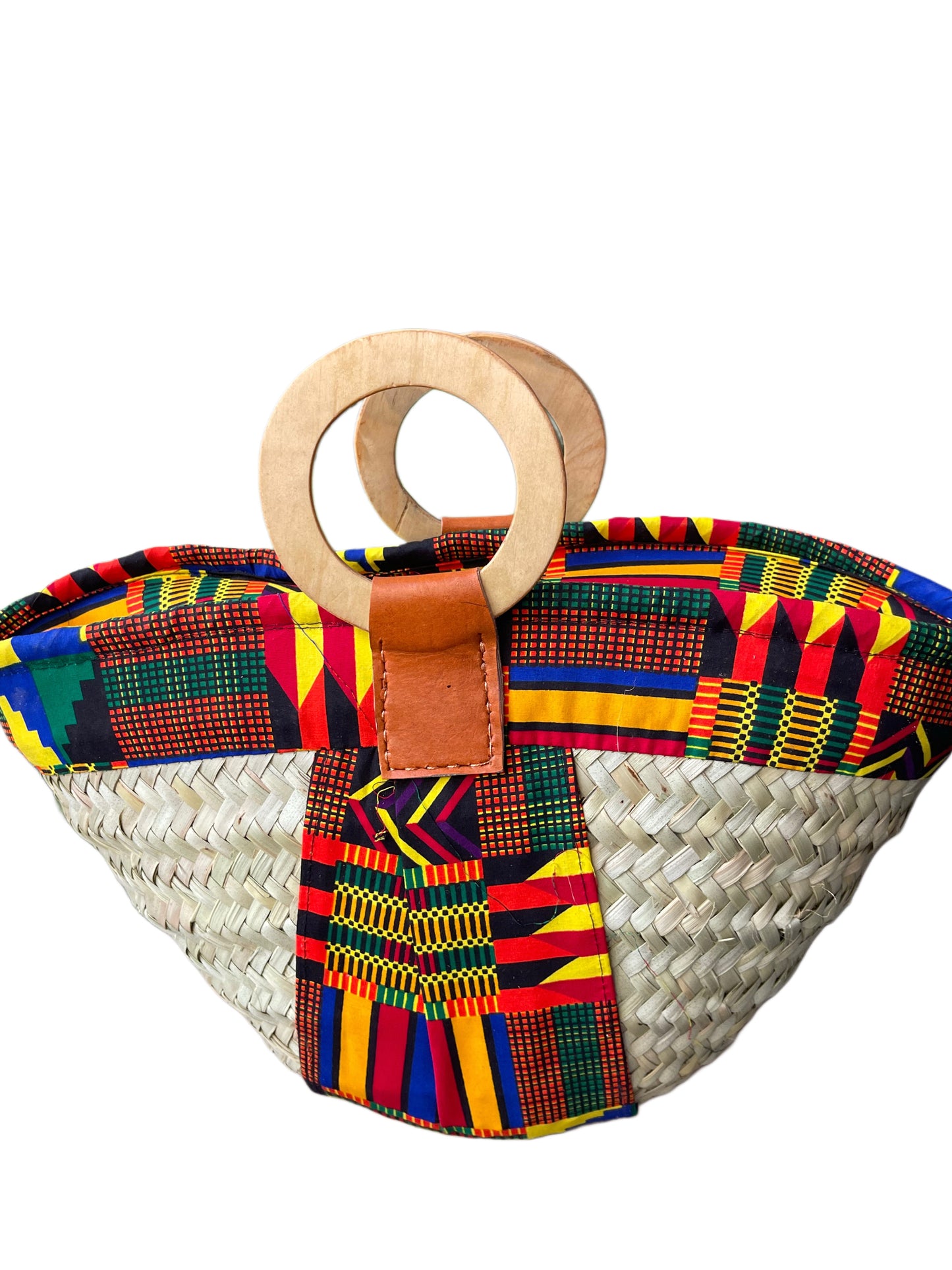 Mwini - Makuti basket with short wooden handles