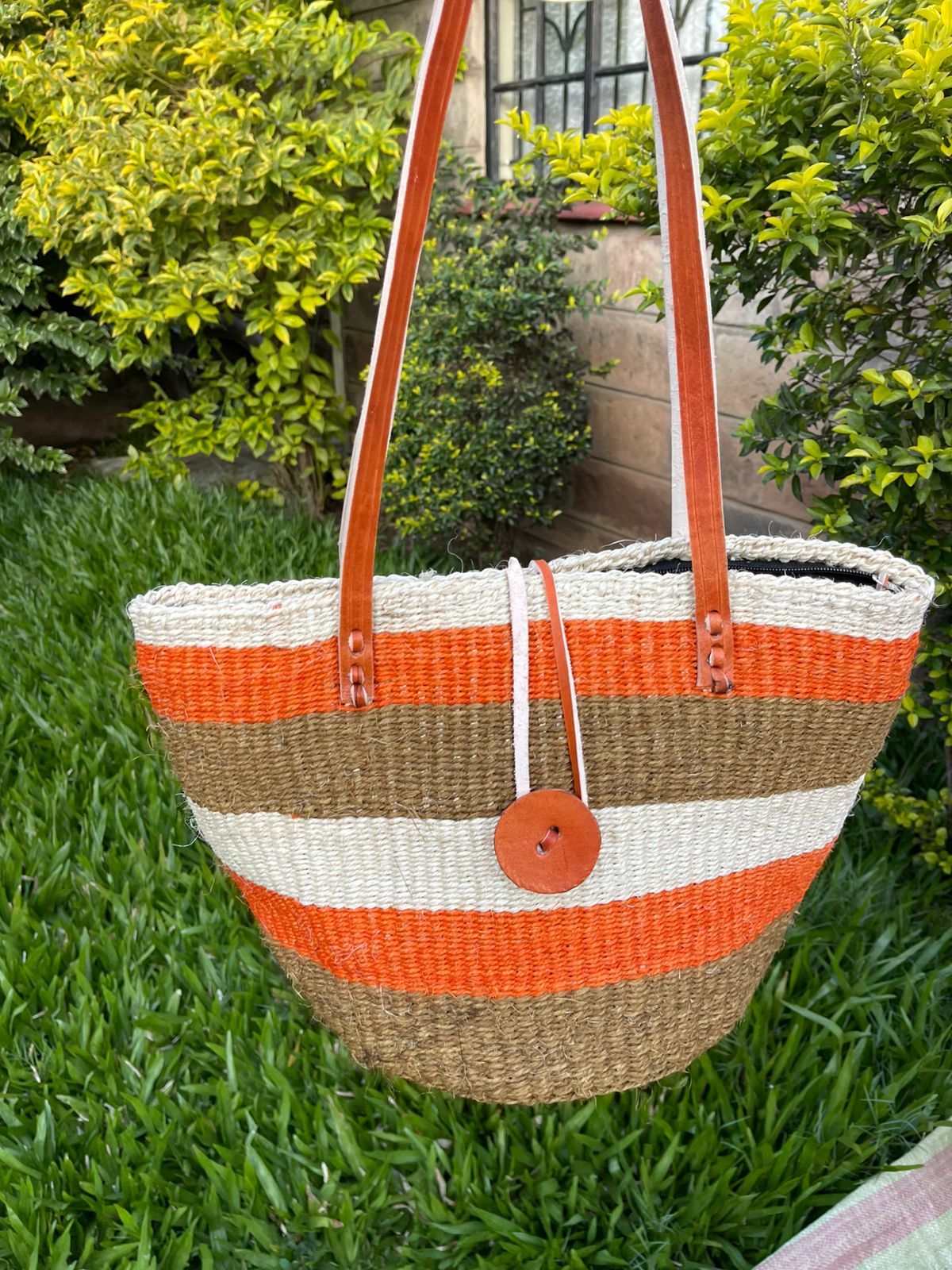Multi-stripped coloured kiondo for everyday use