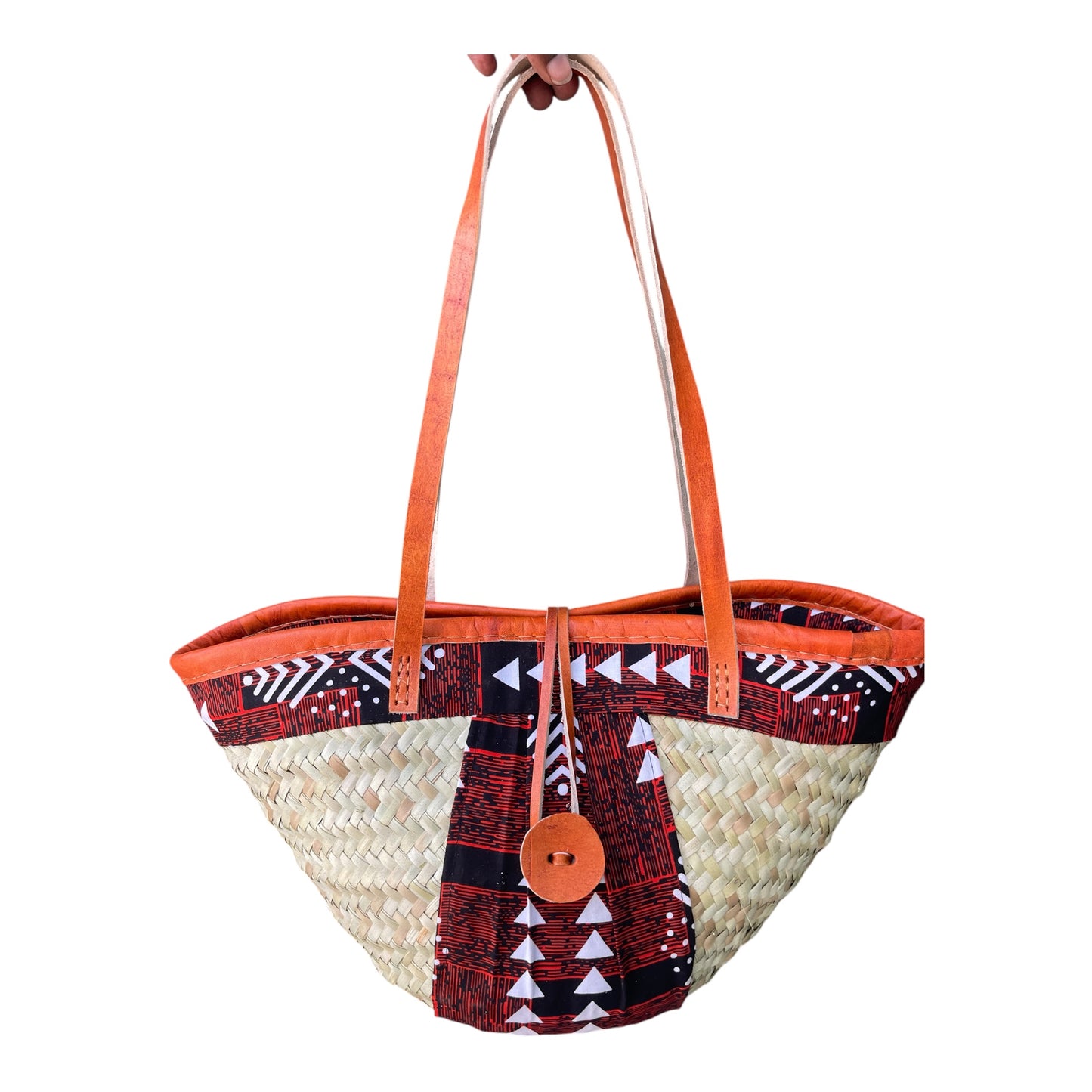 Mandy: Makuti with Kitenge lining and Long leather handles