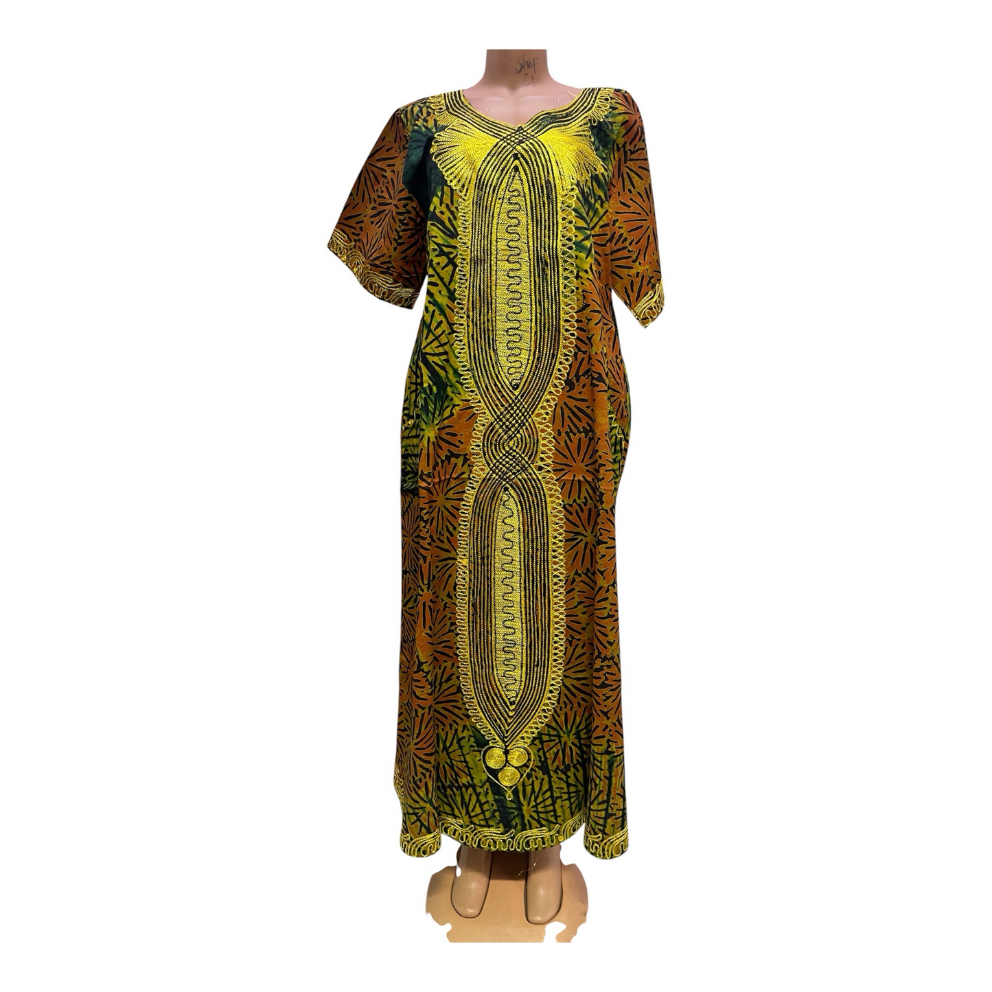 Braid dress with embroidery