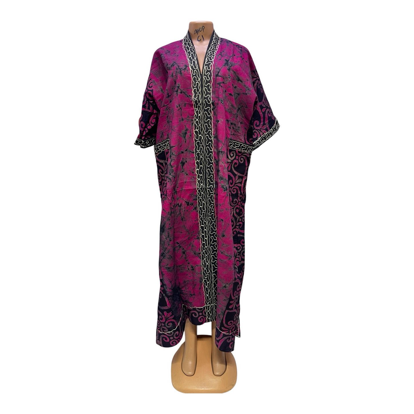 Batik Medium height dress with embroidery