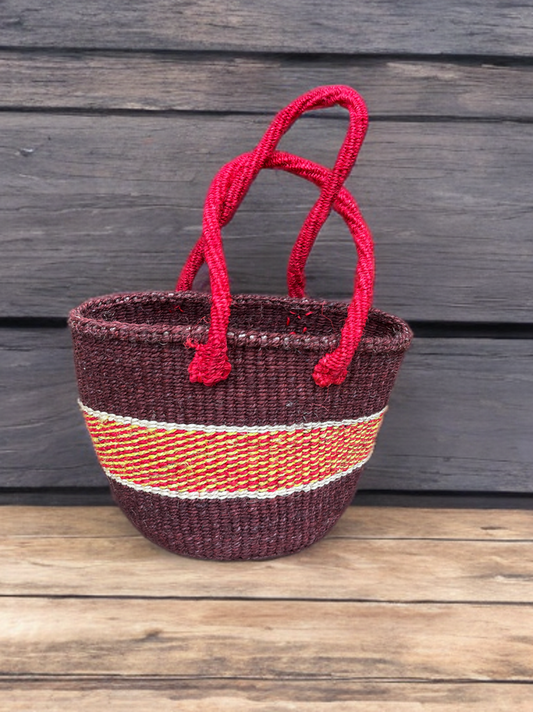MUTHUI: Petite sized kiondo basket with sisal handles