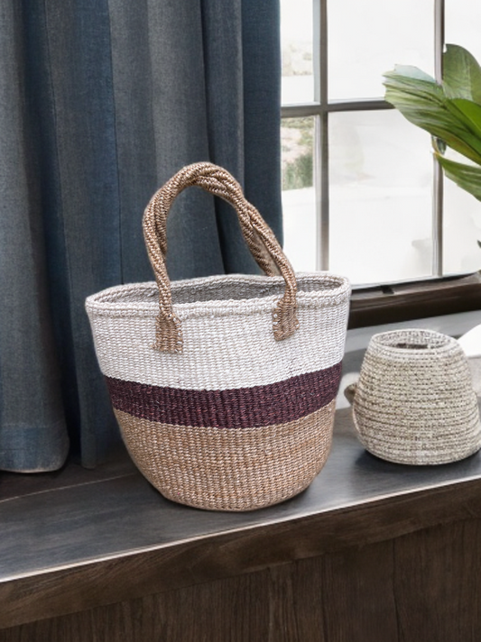 MUTHUI: Petite sized kiondo with sisal handles