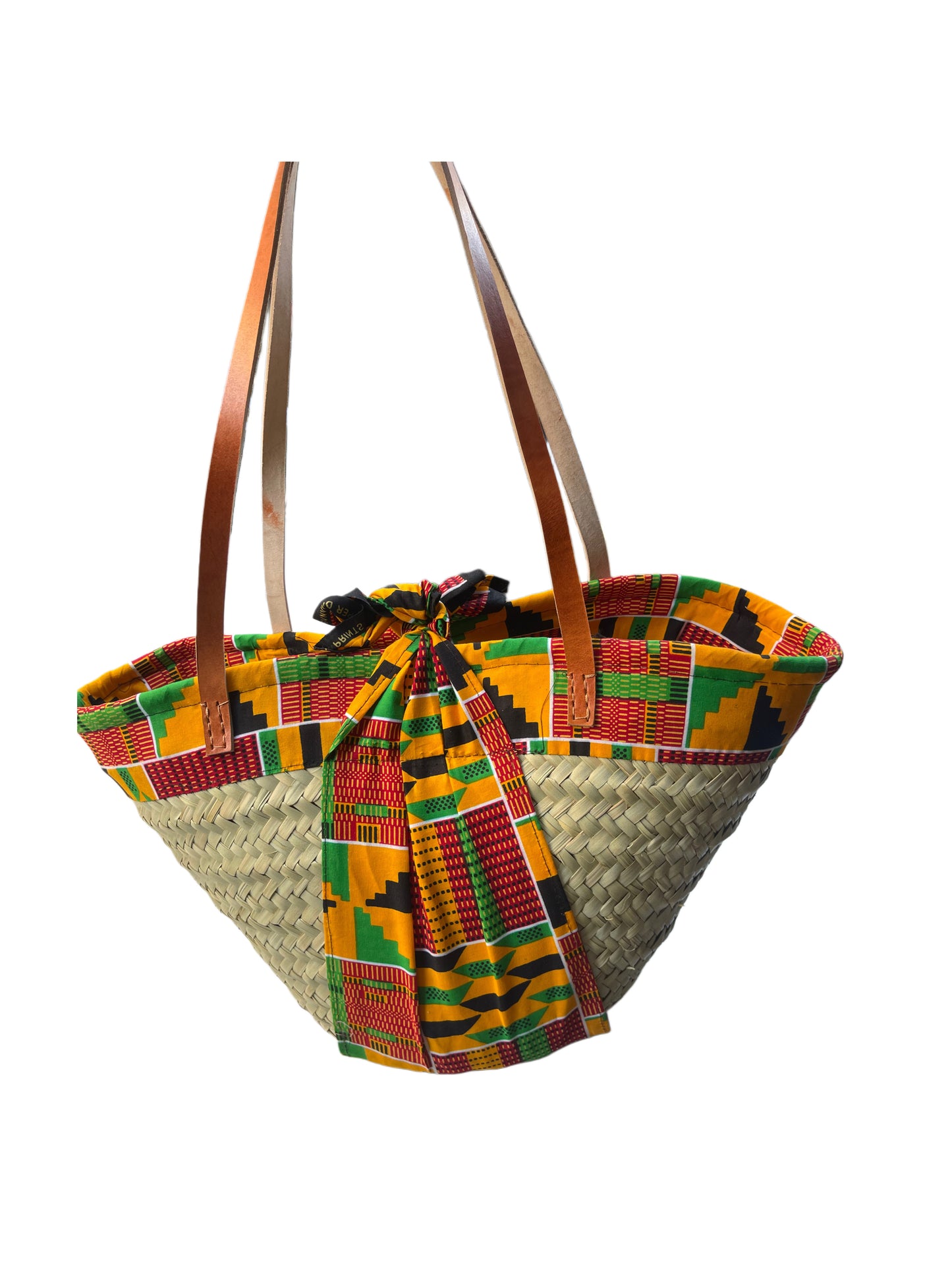 Mwini - Makuti basket with long leather handles