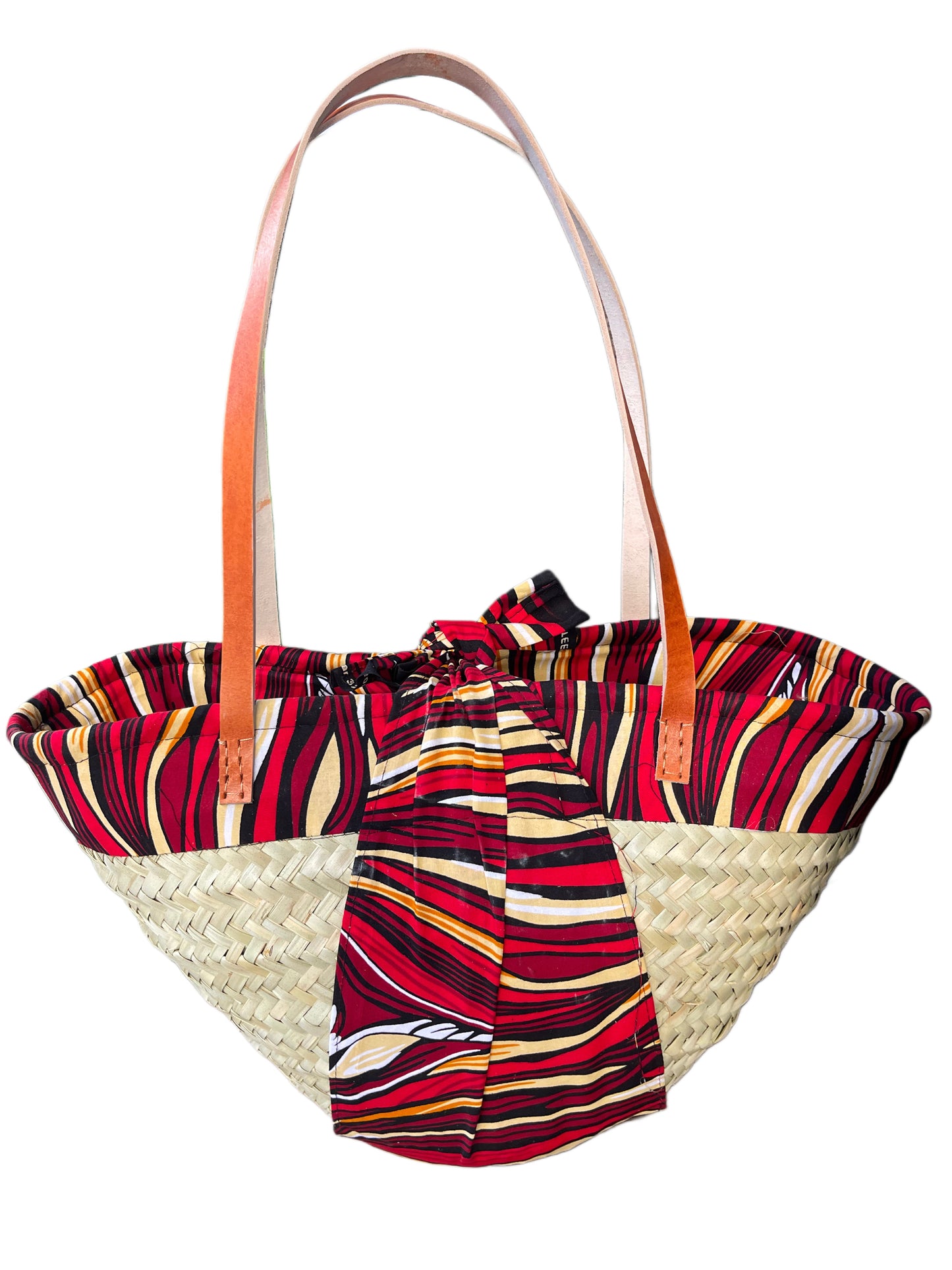 Mwini - Makuti basket with long leather handles