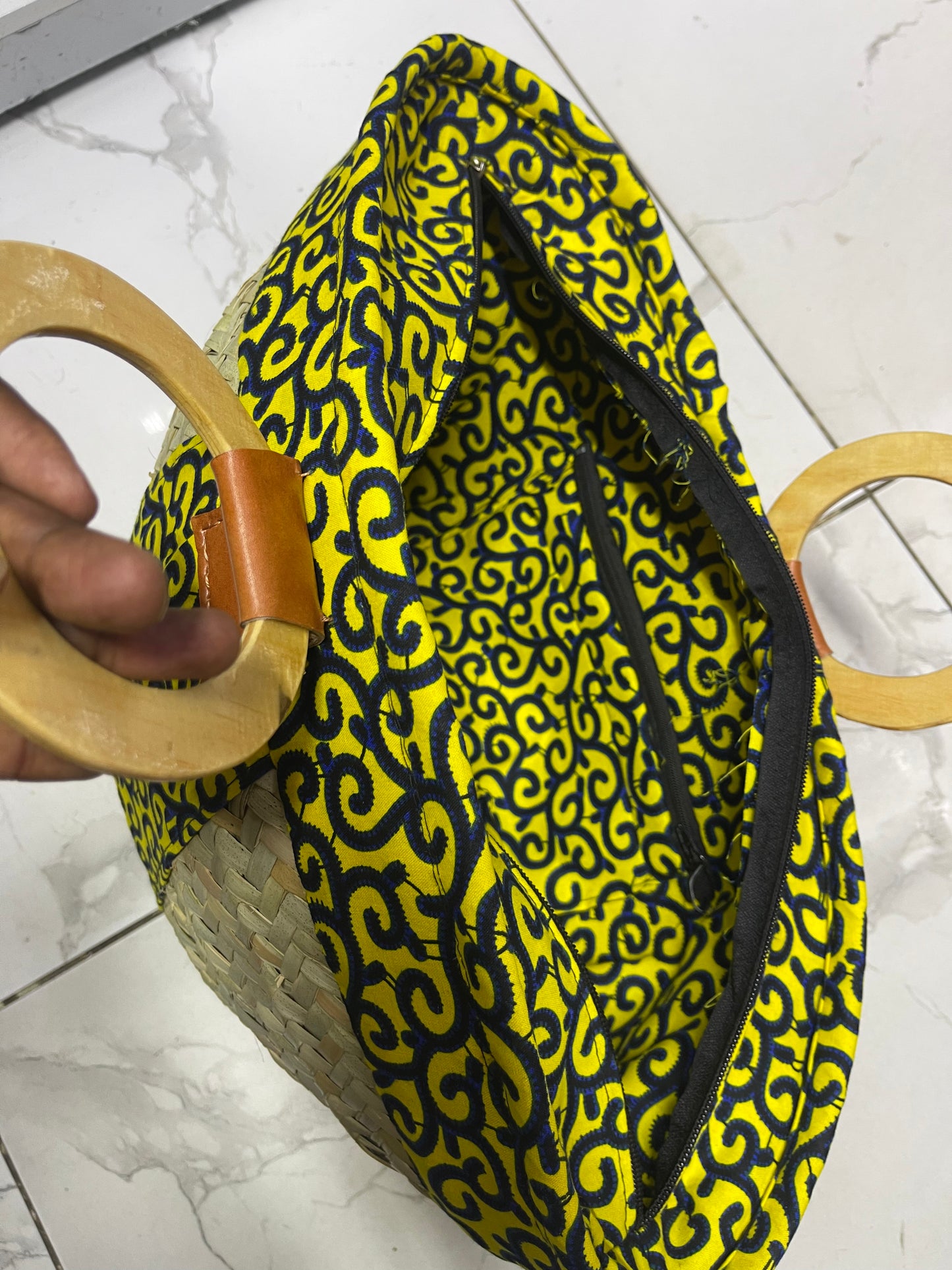Makuti Basket with Kitenge lining