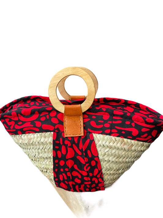 Mwini - The Makuti basket with Kitenge fabric