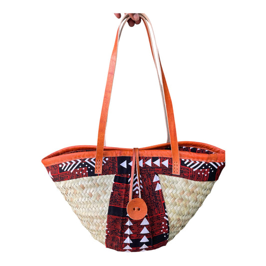Mandy: Makuti with Kitenge lining and Long leather handles