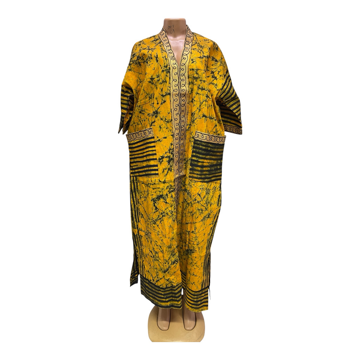 Batik Medium height dress with embroidery